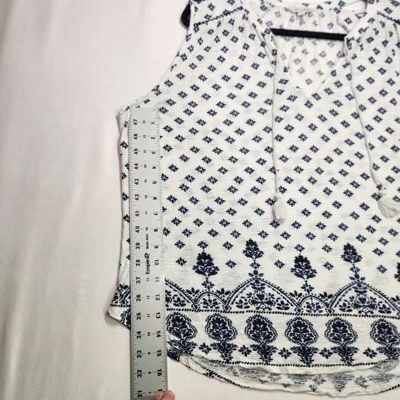 🌟Lucky Brand White and Blue Extra Large Blouse - Picture 5 of 9